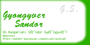 gyongyver sandor business card